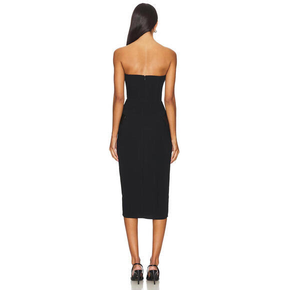 Revolve AMANDA UPRICHARD Cassia Strapless Midi Dress Black XS New $251 msrp - Picture 3 of 8